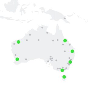 Map of Australia showing clover office distribution