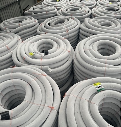 Coiled PVC white pipe